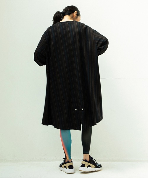 STOF（ストフ）の「STRIPE MODS ONE-PIECE（ワンピース・メンズ・ブラック/ナチュラル・FREE）」の4枚目の写真