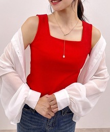 【オールシーズン使える万能インナー♪】テレコ2WAYリブタンクトップ