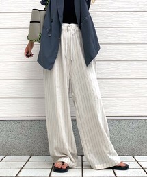 Q | ストライプイージーパンツ(その他パンツ)