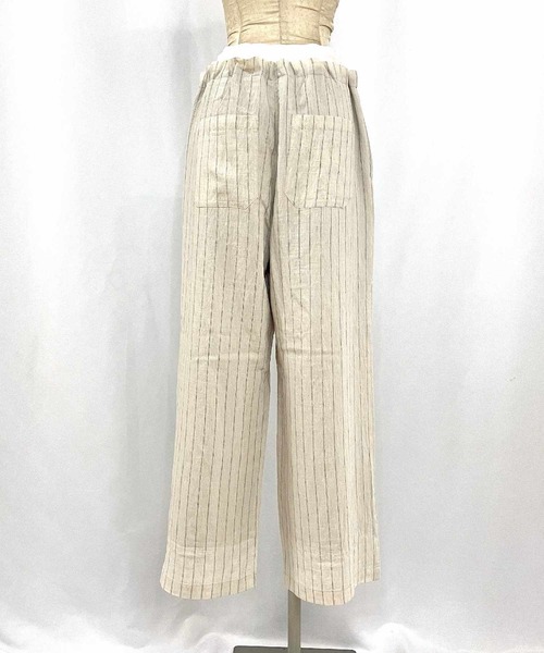 Q（キュー）の「ストライプイージーパンツ（その他パンツ・レディース・ブラウン/アイボリー・MEDIUM）」の16枚目の写真