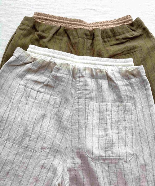 Q（キュー）の「ストライプイージーパンツ（その他パンツ・レディース・ブラウン/アイボリー・MEDIUM）」の20枚目の写真