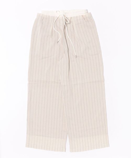 Q（キュー）の「ストライプイージーパンツ（その他パンツ・レディース・ブラウン/アイボリー・MEDIUM）」の12枚目の写真