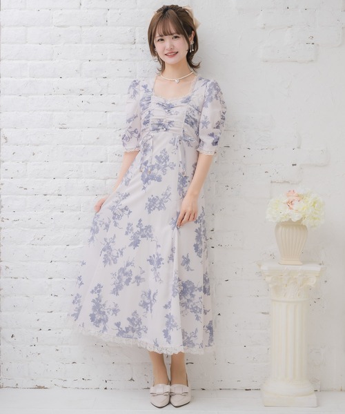 couture BY ROJITA(クチュールバイロジータ)の「ギャザーリボン花柄ワンピース(ワンピース・レディース・ブラック/ホワイト/ピンク・FREE)」の11枚目の写真