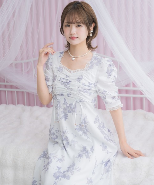couture BY ROJITA(クチュールバイロジータ)の「ギャザーリボン花柄ワンピース(ワンピース・レディース・ブラック/ホワイト/ピンク・FREE)」の14枚目の写真