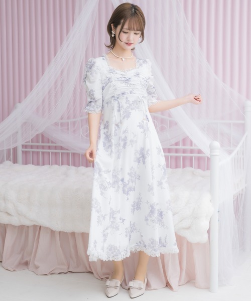 couture BY ROJITA(クチュールバイロジータ)の「ギャザーリボン花柄ワンピース(ワンピース・レディース・ブラック/ホワイト/ピンク・FREE)」の18枚目の写真