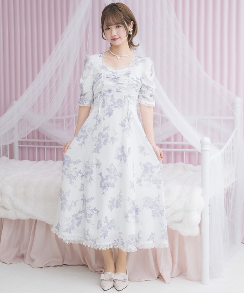 couture BY ROJITA(クチュールバイロジータ)の「ギャザーリボン花柄ワンピース(ワンピース・レディース・ブラック/ホワイト/ピンク・FREE)」の20枚目の写真