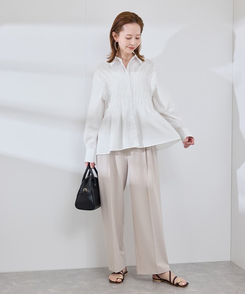 ROPE' PICNIC(ロペピクニック)の「【WEB限定】【emur/エミュール】シャーリングシャツ(シャツ/ブラウス・レディース・チャコールグレー/オフホワイト/サックスブルー・38)」の13枚目の写真
