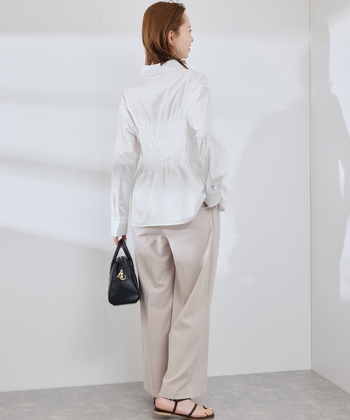 ROPE' PICNIC(ロペピクニック)の「【WEB限定】【emur/エミュール】シャーリングシャツ(シャツ/ブラウス・レディース・チャコールグレー/オフホワイト/サックスブルー・38)」の14枚目の写真