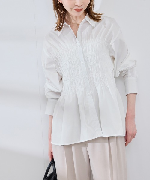 ROPE' PICNIC(ロペピクニック)の「【WEB限定】【emur/エミュール】シャーリングシャツ(シャツ/ブラウス・レディース・チャコールグレー/オフホワイト/サックスブルー・38)」の16枚目の写真