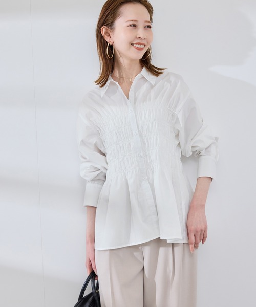 ROPE' PICNIC(ロペピクニック)の「【WEB限定】【emur/エミュール】シャーリングシャツ(シャツ/ブラウス・レディース・チャコールグレー/オフホワイト/サックスブルー・38)」の18枚目の写真