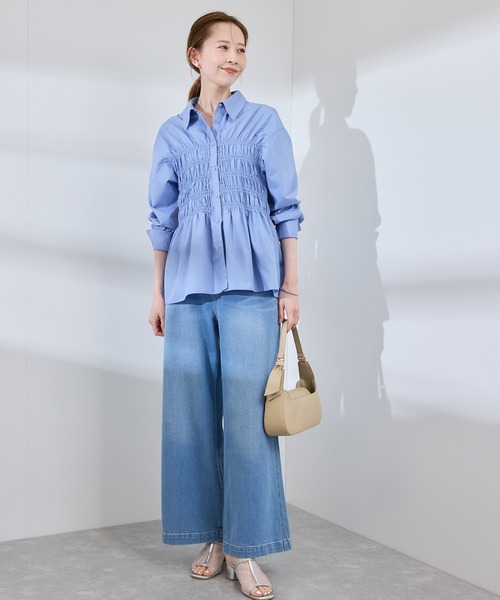 ROPE' PICNIC(ロペピクニック)の「【WEB限定】【emur/エミュール】シャーリングシャツ(シャツ/ブラウス・レディース・チャコールグレー/オフホワイト/サックスブルー・38)」の19枚目の写真