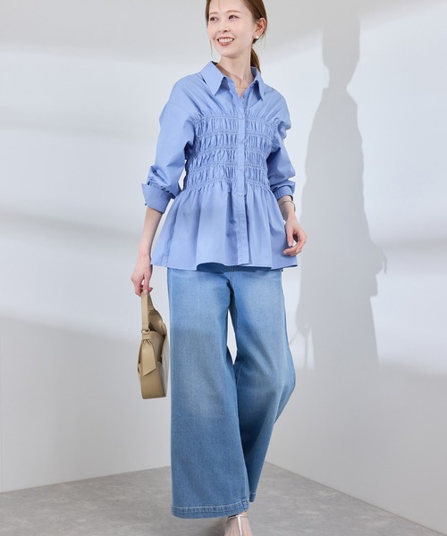 ROPE' PICNIC(ロペピクニック)の「【WEB限定】【emur/エミュール】シャーリングシャツ(シャツ/ブラウス・レディース・チャコールグレー/オフホワイト/サックスブルー・38)」の20枚目の写真