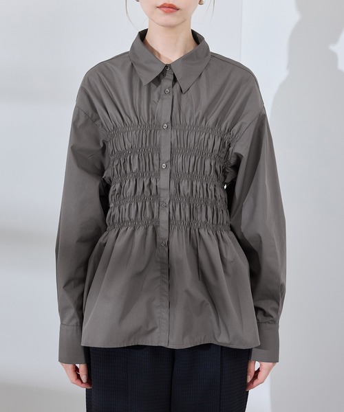 ブラウス シャツ 「WEB限定」「emur/エミュール」シャーリングシャツ レディース ROPE' PICNIC ブラウス シャツ 「WEB限定」「emur/エミュール