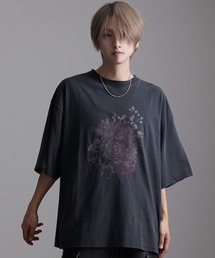 『CavariA/キャバリア』花ピグメント半袖TEE