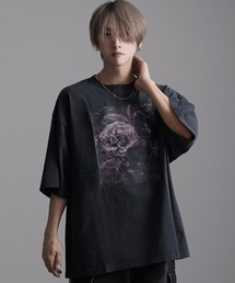 『CavariA/キャバリア』花ピグメント半袖TEE