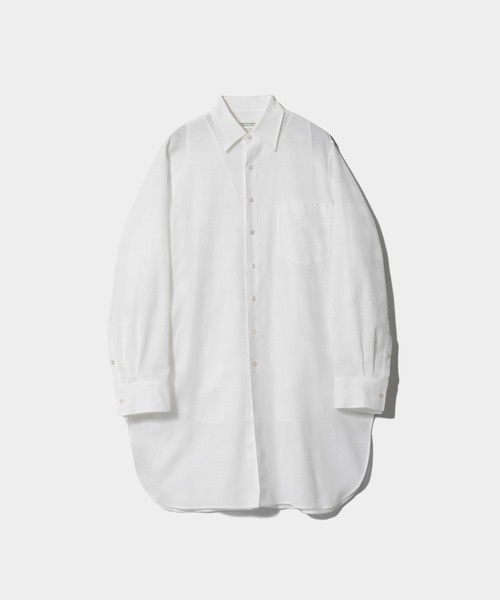 beautiful people（ビューティフルピープル）の「double-front leno   cloth long shirt（シャツ/ブラウス・レディース・オフホワイト/ブラック/オリーブ・36）」の4枚目の写真