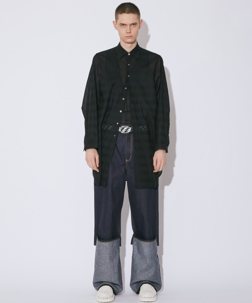 beautiful people（ビューティフルピープル）の「double-front leno   cloth long shirt（シャツ/ブラウス・レディース・オフホワイト/ブラック/オリーブ・36）」の10枚目の写真