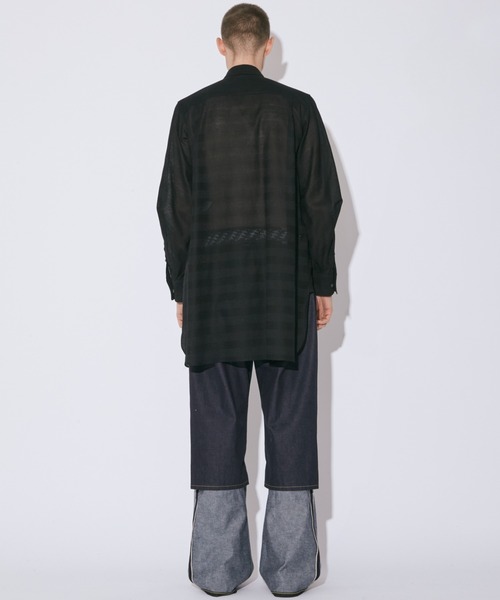 beautiful people（ビューティフルピープル）の「double-front leno   cloth long shirt（シャツ/ブラウス・レディース・オフホワイト/ブラック/オリーブ・36）」の12枚目の写真