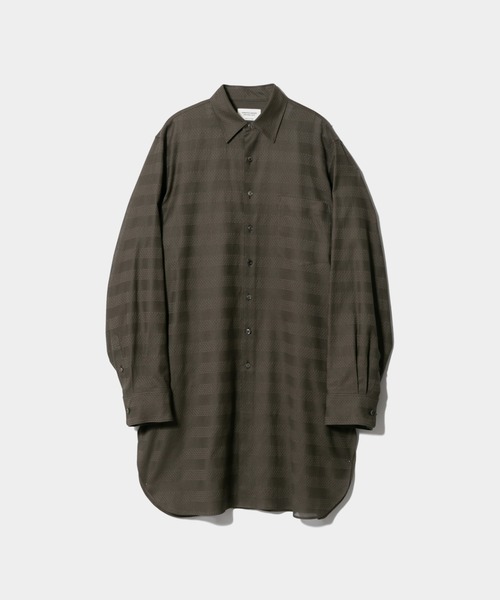 beautiful people（ビューティフルピープル）の「double-front leno   cloth long shirt（シャツ/ブラウス・レディース・オフホワイト/ブラック/オリーブ・36）」の13枚目の写真