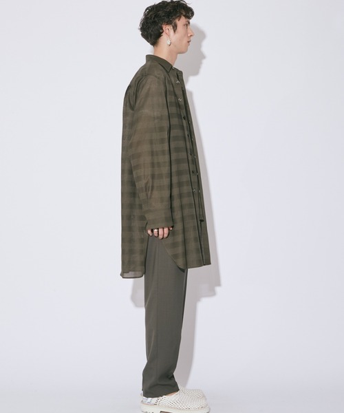 beautiful people（ビューティフルピープル）の「double-front leno   cloth long shirt（シャツ/ブラウス・レディース・オフホワイト/ブラック/オリーブ・36）」の15枚目の写真