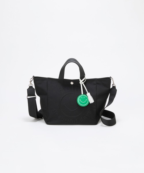 Breath TOPKAPI(ブレストプカピ)の「【Breath TOPKAPI】SMILE COLLETION エンボス スマイル 2way トートバッグ /スマイルチャーム付き(トートバッグ・レディース・ブラック/ベージュ・FREE)」の7枚目の写真