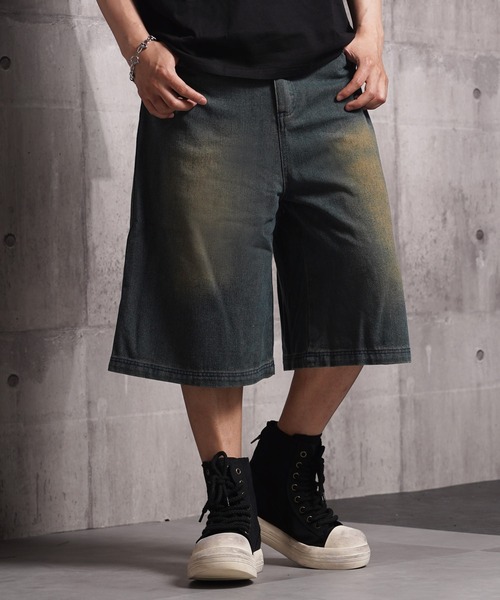 オーバーダイ デニムジョーツ / Overdyed Denim Jorts / ワイド デニム