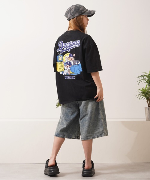 1111clothing(ワンフォークロージング)の「オーバーダイ デニムジョーツ / Overdyed Denim Jorts / ワイド デニム ショートパンツ(デニムパンツ・メンズ・ブラック/ブルー/ネイビー・L/M)」の16枚目の写真