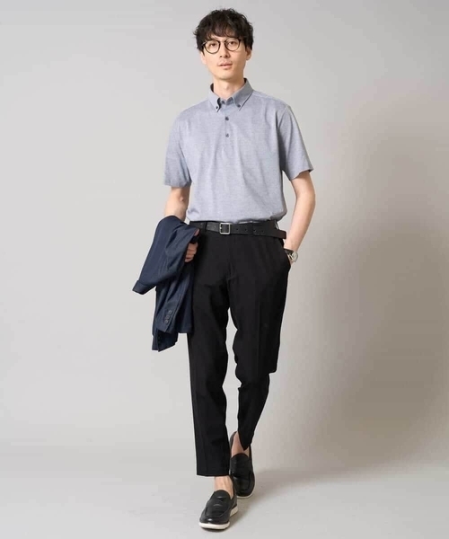 a.v.v（アーヴェヴェ）の「【吸水速乾/イージーケア】ALTIMAポロシャツ（ポロシャツ・メンズ・ブルーグレー/ネイビー系/ネイビー・46/44/50/48）」の4枚目の写真