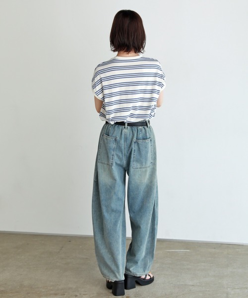 shetila（シェティラ）の「脇見え防止カバー付きフレンチスリーブボーダーT（Tシャツ/カットソー・レディース・ホワイト×ブラック/ホワイト×ブルー・F）」の10枚目の写真