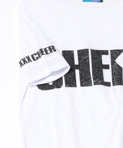 CHEER（チアー）の「袖メッシュ切り替えしぼりデザインゆったりトップス（Tシャツ/カットソー・レディース・ホワイト/ブラック・S/M）」の19枚目の写真