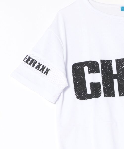 CHEER（チアー）の「袖メッシュ切り替えしぼりデザインゆったりトップス（Tシャツ/カットソー・レディース・ホワイト/ブラック・S/M）」の20枚目の写真