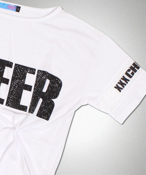 CHEER（チアー）の「袖メッシュ切り替えしぼりデザインゆったりトップス（Tシャツ/カットソー・レディース・ホワイト/ブラック・S/M）」の17枚目の写真