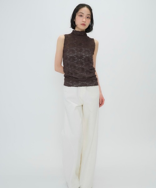 セール】【zozo限定】フラワー レース シアー ノースリーブ
