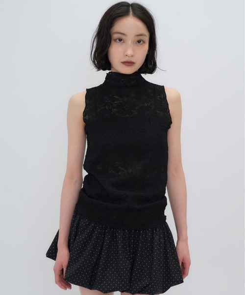 セール】【zozo限定】フラワー レース シアー ノースリーブ