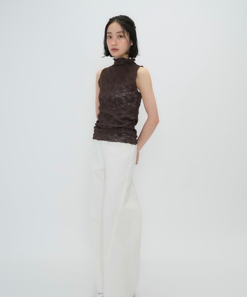 セール】【zozo限定】フラワー レース シアー ノースリーブ