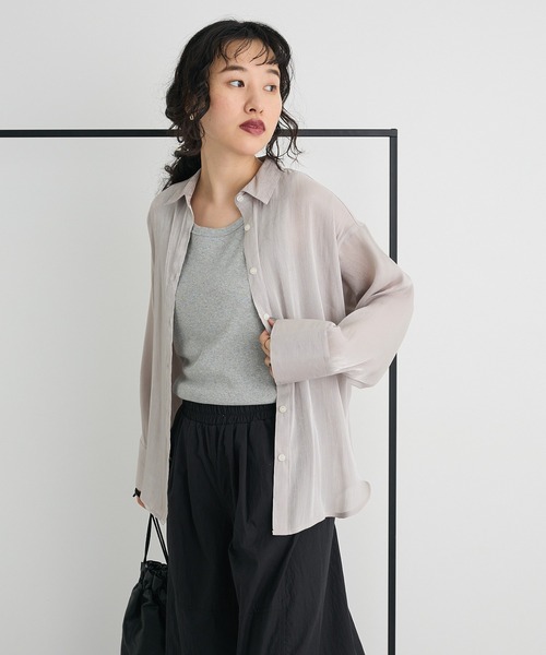 CRAFT STANDARD BOUTIQUE(クラフトスタンダードブティック)の「オーガンジーブラウス(シャツ/ブラウス・レディース・アイボリー/グレー/グリーン・FREE)」の13枚目の写真