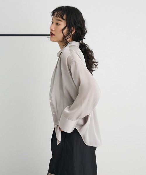 CRAFT STANDARD BOUTIQUE(クラフトスタンダードブティック)の「オーガンジーブラウス(シャツ/ブラウス・レディース・アイボリー/グレー/グリーン・FREE)」の14枚目の写真