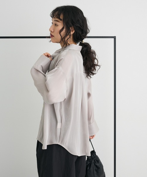 CRAFT STANDARD BOUTIQUE(クラフトスタンダードブティック)の「オーガンジーブラウス(シャツ/ブラウス・レディース・アイボリー/グレー/グリーン・FREE)」の15枚目の写真