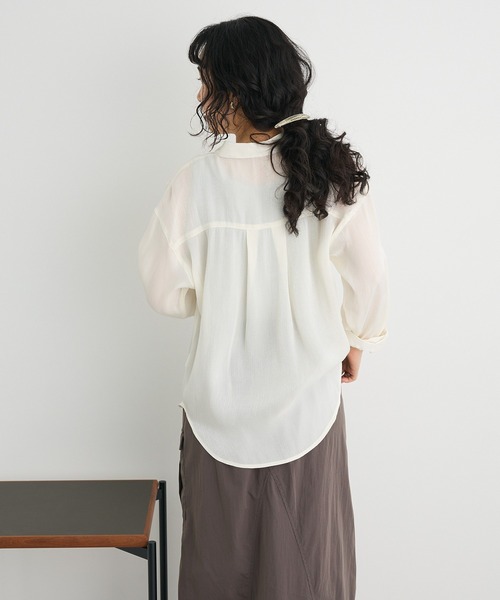 CRAFT STANDARD BOUTIQUE(クラフトスタンダードブティック)の「オーガンジーブラウス(シャツ/ブラウス・レディース・アイボリー/グレー/グリーン・FREE)」の22枚目の写真