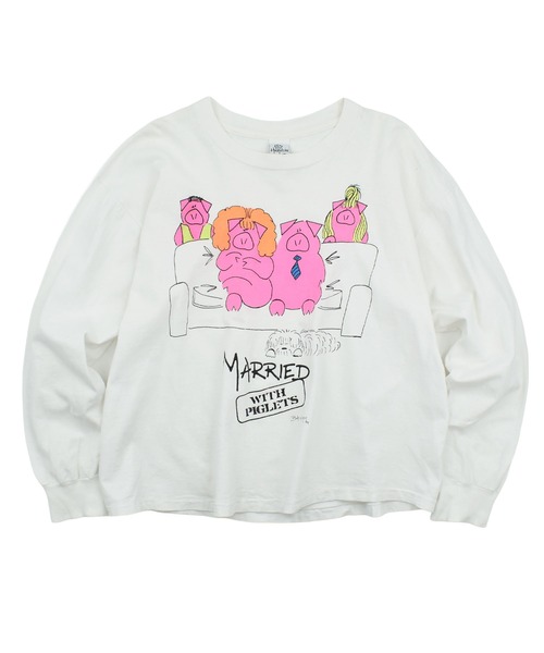 USED】90's HAMWEAR “Married” アニマル ロングスリーブ Tシャツ