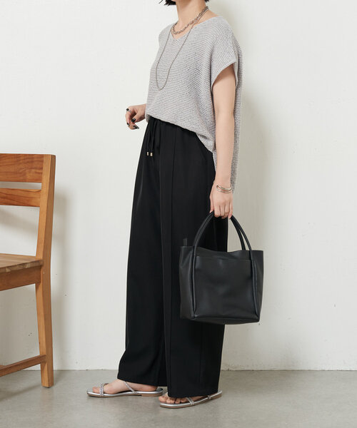 Jena espace merveilleux（ジェナ　エスパスメルヴェイユ）の「フレンチスリーブメッシュニット（ニット/セーター・レディース・チャコールグレー/パープル/グレー・FREE）」の6枚目の写真