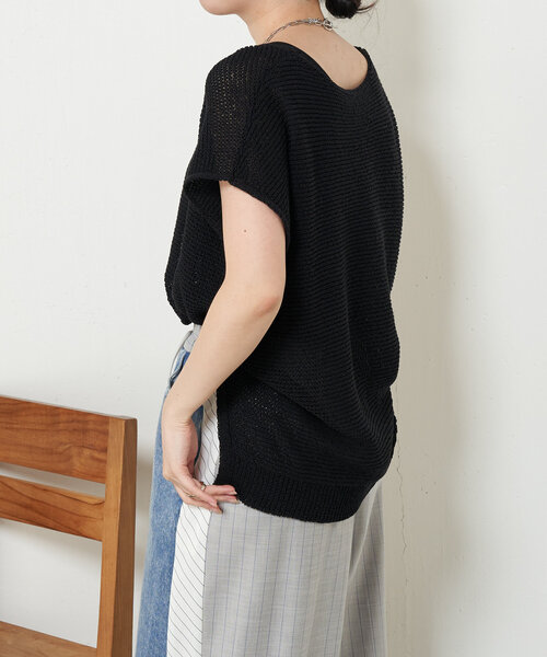 Jena espace merveilleux（ジェナ　エスパスメルヴェイユ）の「フレンチスリーブメッシュニット（ニット/セーター・レディース・チャコールグレー/パープル/グレー・FREE）」の21枚目の写真