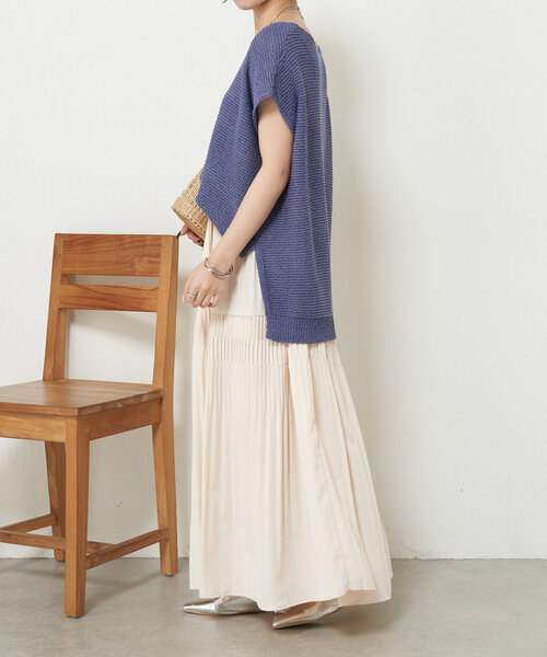 Jena espace merveilleux（ジェナ　エスパスメルヴェイユ）の「フレンチスリーブメッシュニット（ニット/セーター・レディース・チャコールグレー/パープル/グレー・FREE）」の14枚目の写真