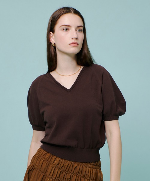美品★allureville アルアバイル　ロゴプルオーバー　ニット 24SS ハイツイストヤーンプルオーバー（ニット/セーター