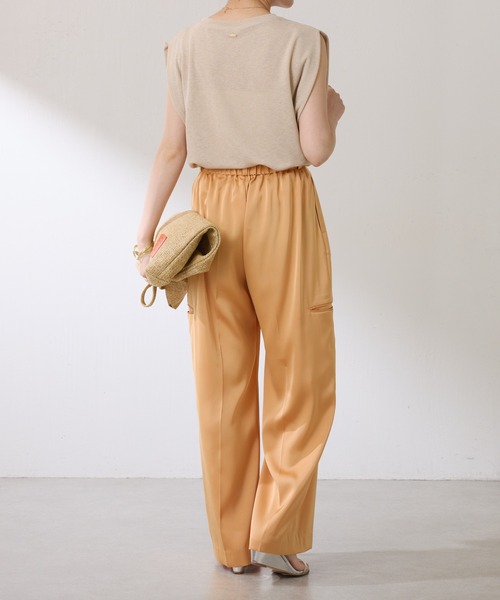 COLLAGE GALLARDAGALANTE（コラージュガリャルダガランテ）の「麻タッチミラノリブ（ニット/セーター・レディース・ベージュ/ネイビー・FREE）」の10枚目の写真