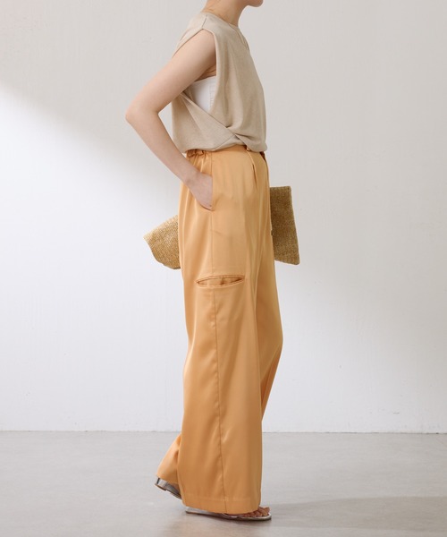 COLLAGE GALLARDAGALANTE（コラージュガリャルダガランテ）の「麻タッチミラノリブ（ニット/セーター・レディース・ベージュ/ネイビー・FREE）」の11枚目の写真