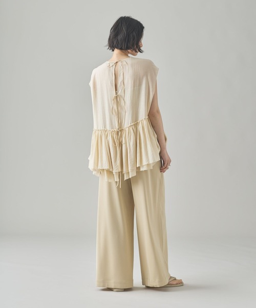 Curensology（カレンソロジー）の「Curensology(カレンソロジー)/シアーギャザーブラウス（シャツ/ブラウス・レディース・グレー/ホワイト系その他/ブラック・FREE）」の18枚目の写真