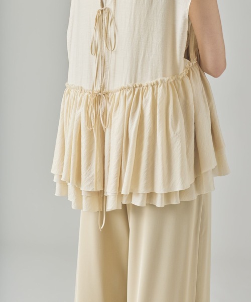 Curensology（カレンソロジー）の「Curensology(カレンソロジー)/シアーギャザーブラウス（シャツ/ブラウス・レディース・グレー/ホワイト系その他/ブラック・FREE）」の19枚目の写真