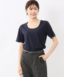 m.f.editorial | 【マシンウォッシャブル】m.f.エディトリアル レディース シルケットポンチ クルーネック ストレッチ半袖Tシャツ(Tシャツ/カットソー)