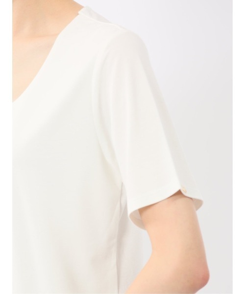 m.f.editorial（エムエフエディトリアル）の「【マシンウォッシャブル】m.f.エディトリアル レディース シルケットポンチ クルーネック ストレッチ半袖Tシャツ（Tシャツ/カットソー・レディース・グレー系その他2/ネイビー/ホワイト/ダークウッド・LARGE/MEDIUM）」の15枚目の写真